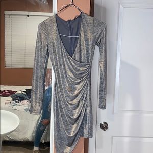 Silver long sleeve dress